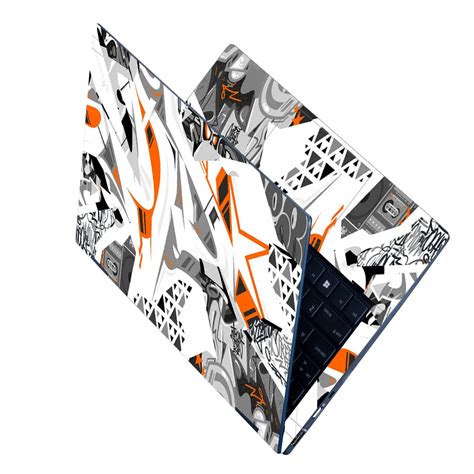 Mono Orange Geometric Burst Laptop Skin | Ultra HD | GadgetOverlays
