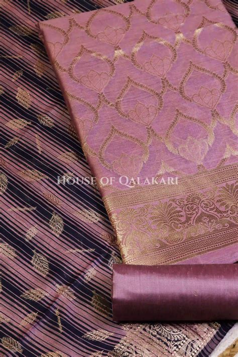 Cotton Silk blend Unstitched Dress Material in Dusky Rose colour-House ...