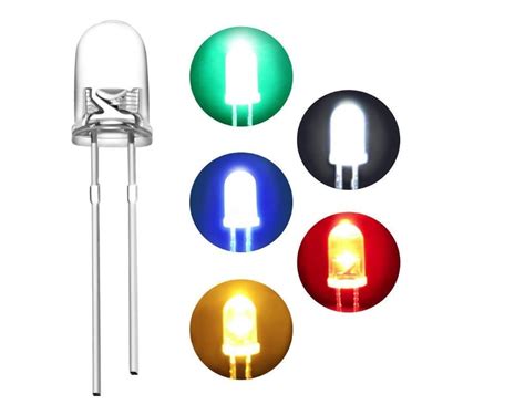 DEPOKE Branded 100 Pieces Super Bright 5mm,White, Green, Red, Yellow ...