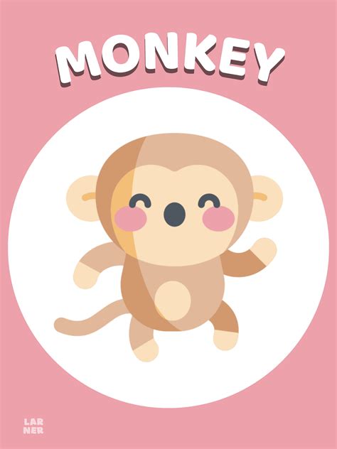Jungle Animal Flashcards: Monkey