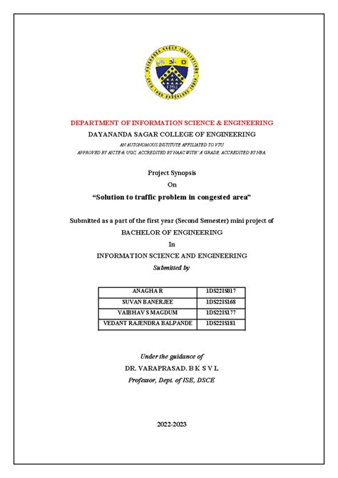 Synopsis - Hospital management system - DEPARTMENT OF INFORMATION ...