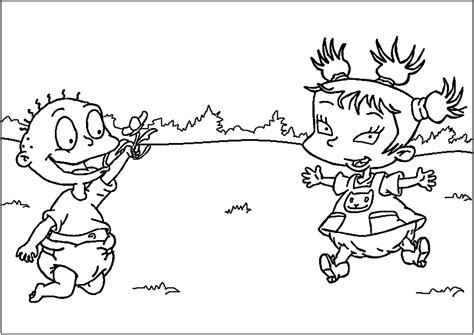 Tommy Pickles and Kimi Watanabe-Finster - Rugrats Coloring Pages