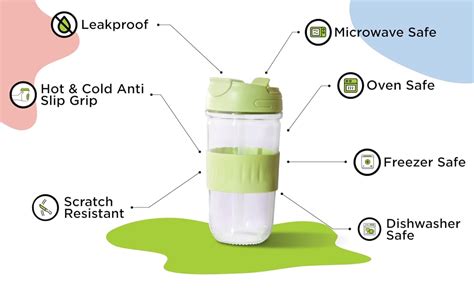 Buy Allo Reusable Glass Mug Sipper Tumbler with Straw, Unique 2 in 1 ...