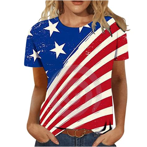 OAVQHLG3B 4th of July Clothes for Women American Flag Patriotic T ...