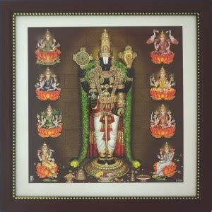 Generic Lord Balaji and Ashta Lakshmi Photo Frame ( 34 cm x 34 cm x 1.5 ...