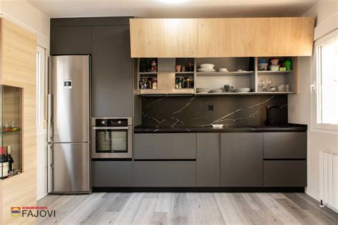 Cocina Grafito y madera - FAJOVI Cocinas
