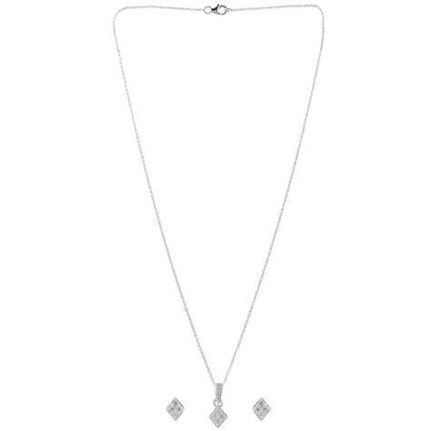 925 Sterling Silver Cluster Set CZ Pendant Set – VOYLLA
