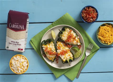 Poblano Peppers Stuffed with Rice and Cheese | Carolina® Rice