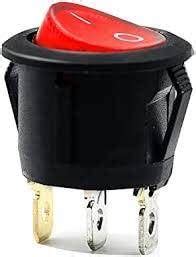 PATOYS | Red Light SPST 3-Pin ON/Off Round Boat Rocker Switch AC 6A ...