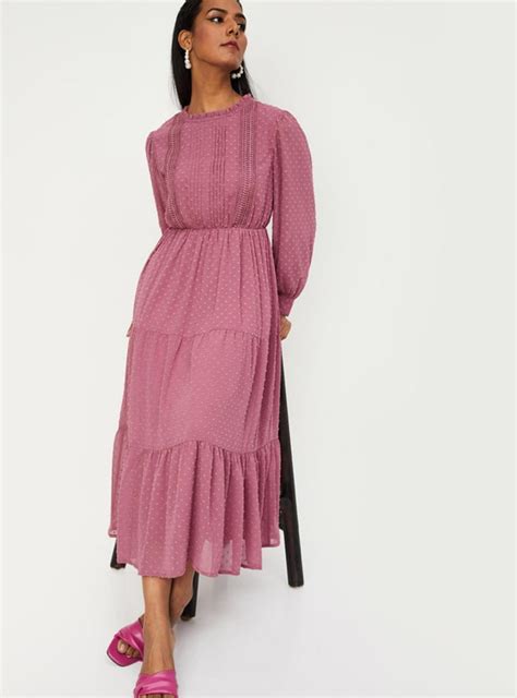 Buy Women Dobby Woven Tiered Dress Online at just Rs. 1399.0 ...