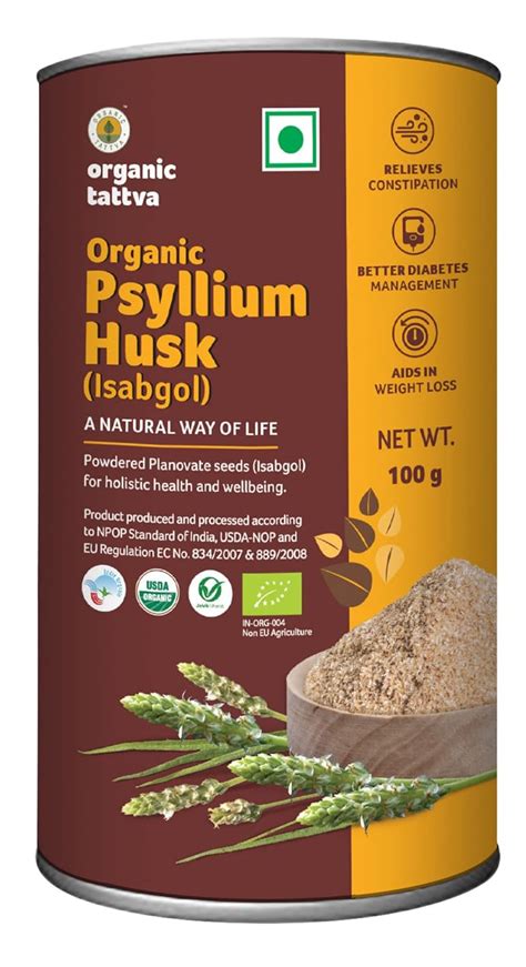 Organic Tattva Psyllium Whole Husk (Isabgol) 100 Gram : Amazon.in ...