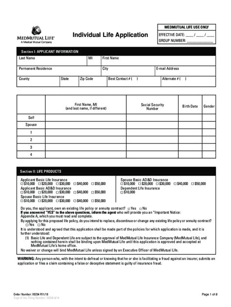 Sample Life Insurance Application Forms 的图像结果