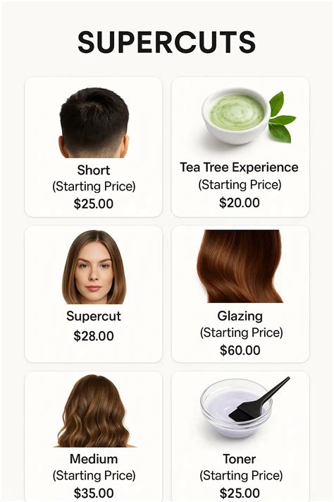 Supercuts Prices - PriceListo
