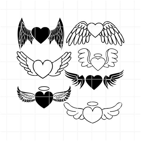 Angel Wings Svg. Angel Wings Png. Angel Wings Clipart. Heart Svg. Heart ...
