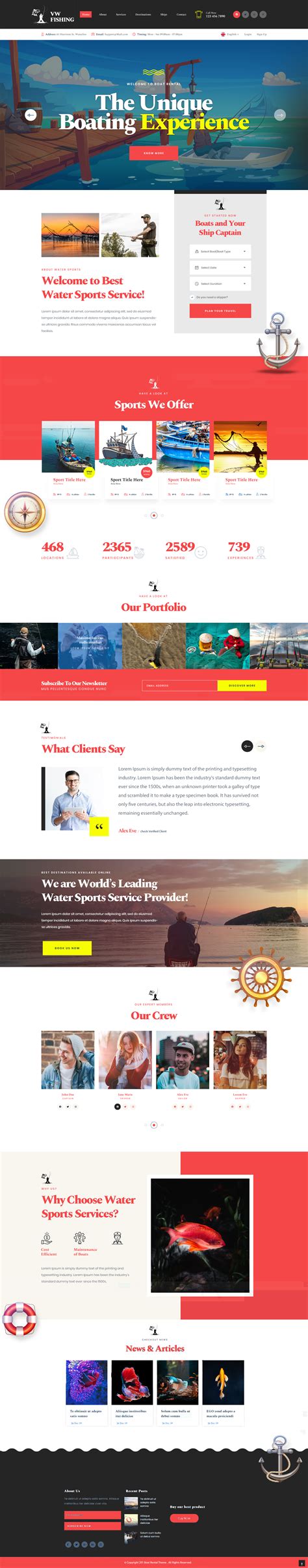 Fishing WordPress Theme For Fishermen And Fishing Business.
