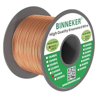 BINNEKER 26 AWG Magnet Wire - Enameled Copper Wire - Enameled Magnet ...