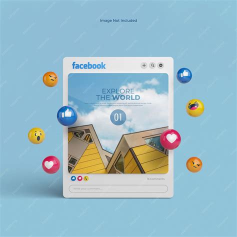 Free PSD | 3d rendered facebook post mockup isolated