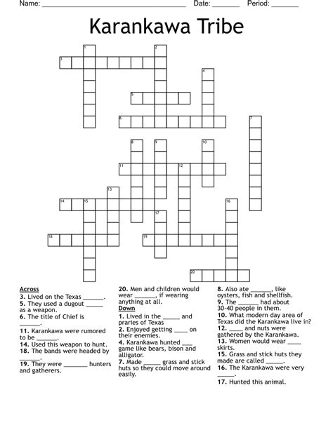Mohawk Valley Tribe Crossword - prntbl.concejomunicipaldechinu.gov.co