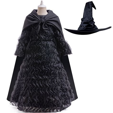 Elphaba Costume with Cape Hat for Girls Halloween Cosplay Dress Xmas ...