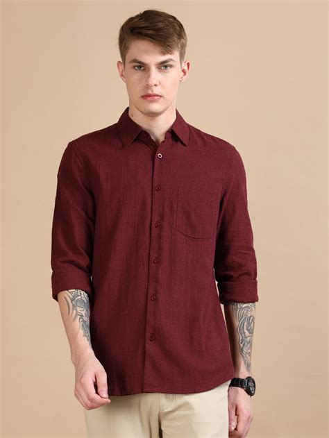 Shop Long sleeves Mens Solid Shirts Online In India