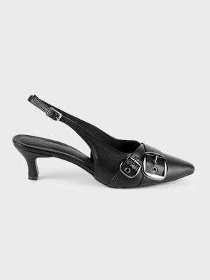 Buy IYKYK by Nykaa Fashion Black Pointed Toe Metal Buckle Detail ...