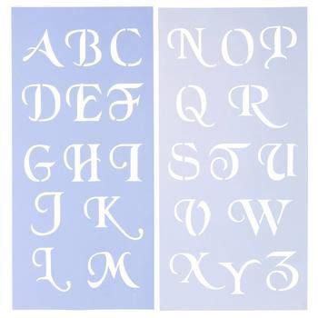 Uppercase Simple Script Alphabet Stencils - 2" | Alphabet stencils ...