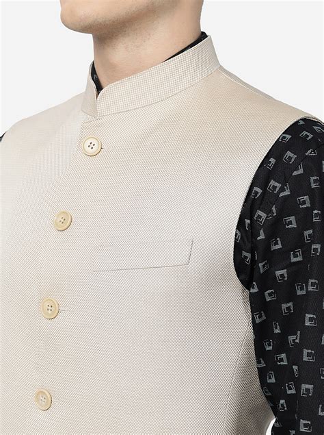 Beige Solid Regular Fit Modi Jacket – JadeBlue