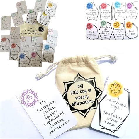 Buy Licupiee 16Pcs Funny Affirmation Card Gift, My Little Bag of Sweary ...