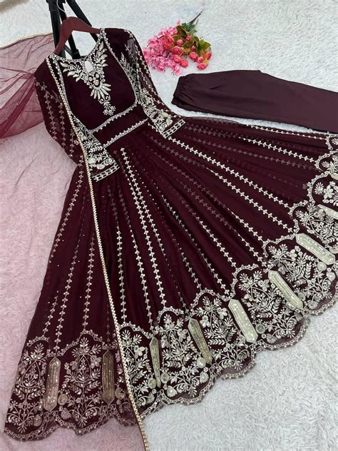 Buy New Designer Party Wear Look Full Heavy Embroidery Sequence Work ...
