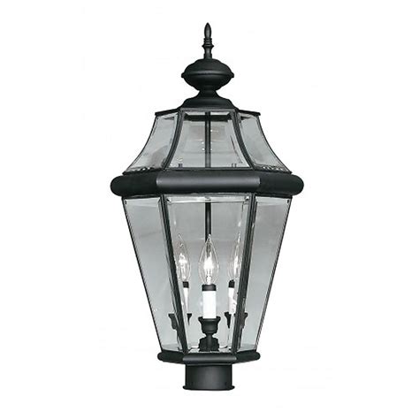 Livex Lighting Georgetown 23.75-in Black Traditional Outdoor Post Light ...