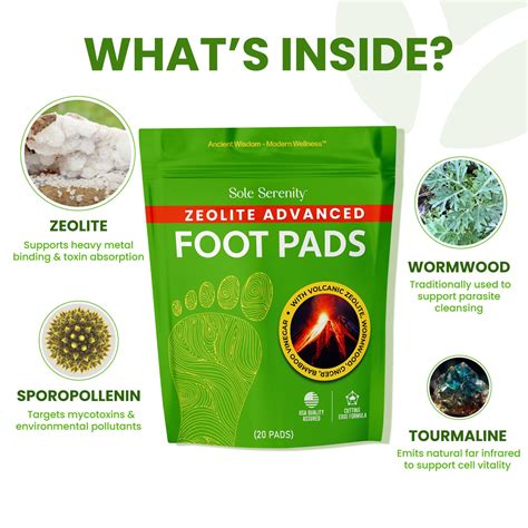 Zeolite Sole Serenity Detox Foot Pads Heavy Metals, Plastic Pollutants – Lure Essentials