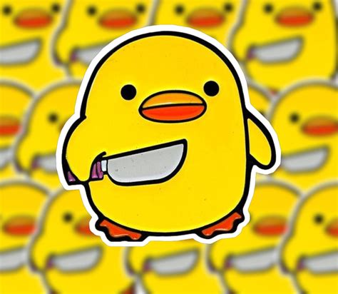 Chicken Duck Holding Knife Vinyl Sticker, Vinyl Decal Sticker for ...