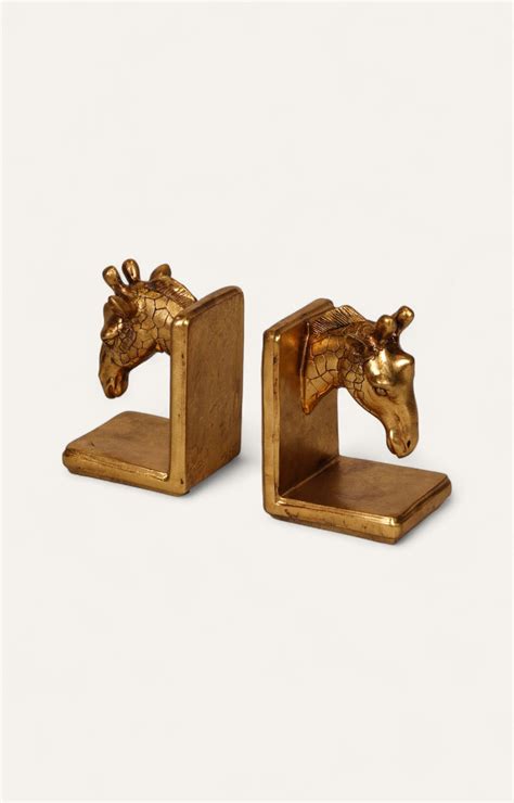 Antique Gold Resin Giraffe Bookend Set – Samurai Exports