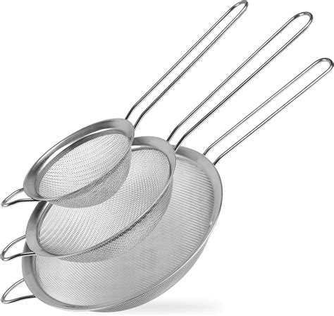 Amazon.com: Fine Mesh Strainers Set, Set of 3 Stainless Steel Strainers ...