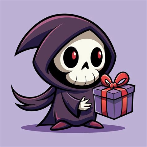 Caráter encantador de Grim Reaper com ilustração vetorial de desenho ...