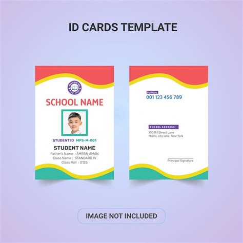 Student id card design template id card design for school identity card design | Premium Vector