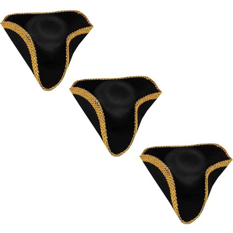 Colonial Style Tricorn Hat - Revolutionary War Deluxe Hats (3 Pack ...