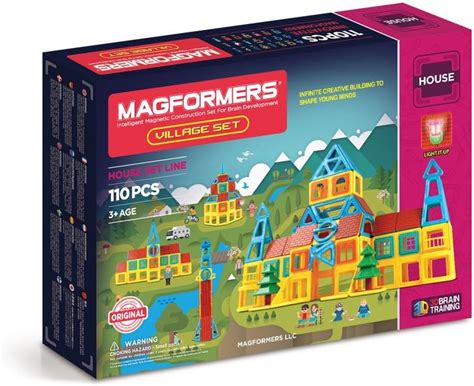 Buy Magformers Village 110 Pieces Rainbow Colors, Educational Magnetic ...