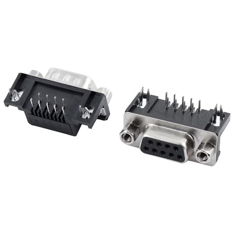 uxcell DB9 9 Pin Male + Female Right Angle D-sub PCB Mount Connectors 2 ...