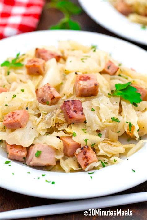Fried Cabbage and Ham - 30 Minutes Meals