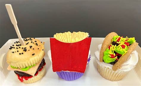 Savory Sweets Buttercream Piping Hamburgers,Tacos plus fries! *Full ...