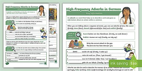 👉 German: High-Frequency Adverbs Activity Sheet - Twinkl