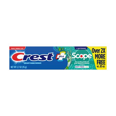 Buy Crest Whitening Plus Scope Toothpaste , Minty Fresh, 2.7 oz from ...