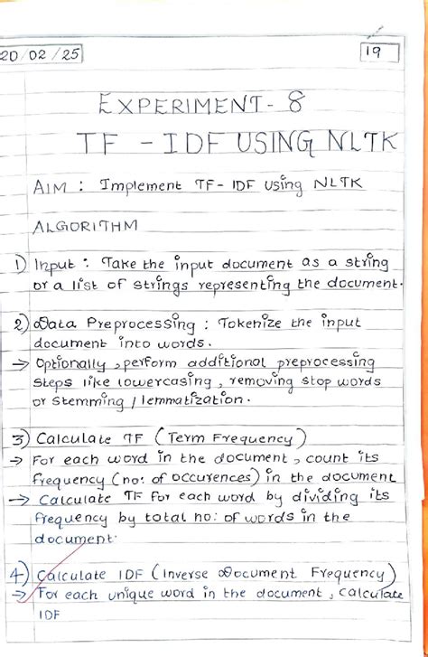 20 8 TF: TF-IDF Calculation Using NLTK Algorithm - Studocu