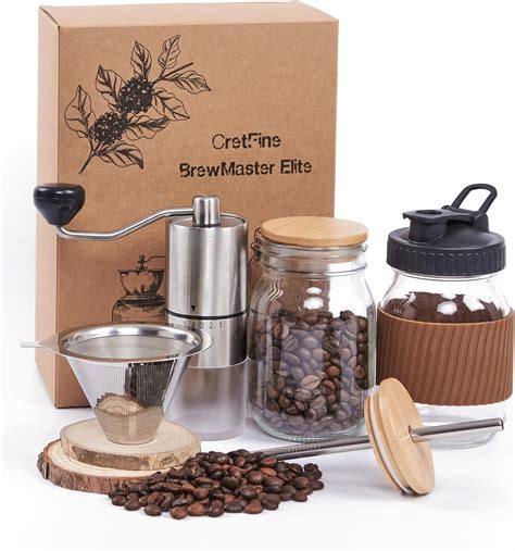 Amazon.com: CretFine Pour Over Coffee Maker Set, Manual Coffee Grinder ...