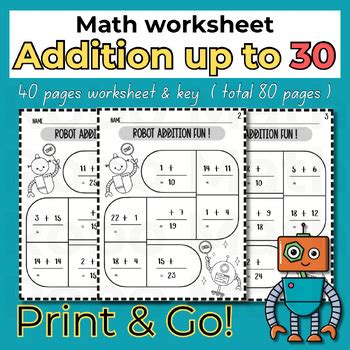 Robot Math Worksheet 的图像结果