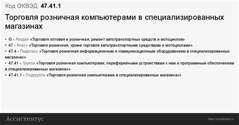 Код ОКВЭД 47.41.1: Торговля розничная компьютерами в специализированных ...