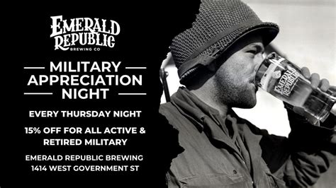 Military Appreciation Night, Emerald Republic Brewing, Pensacola, 3 ...