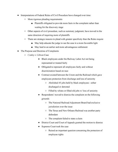 Week 2 Before Class Notes- Civ Pro 8:30 - Interpretations of Federal ...