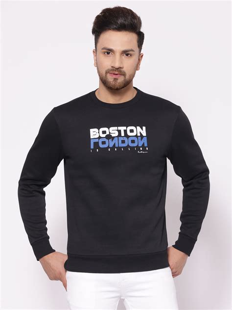 Red Tape Men's Typographic Black Sweatshirt | Redtape